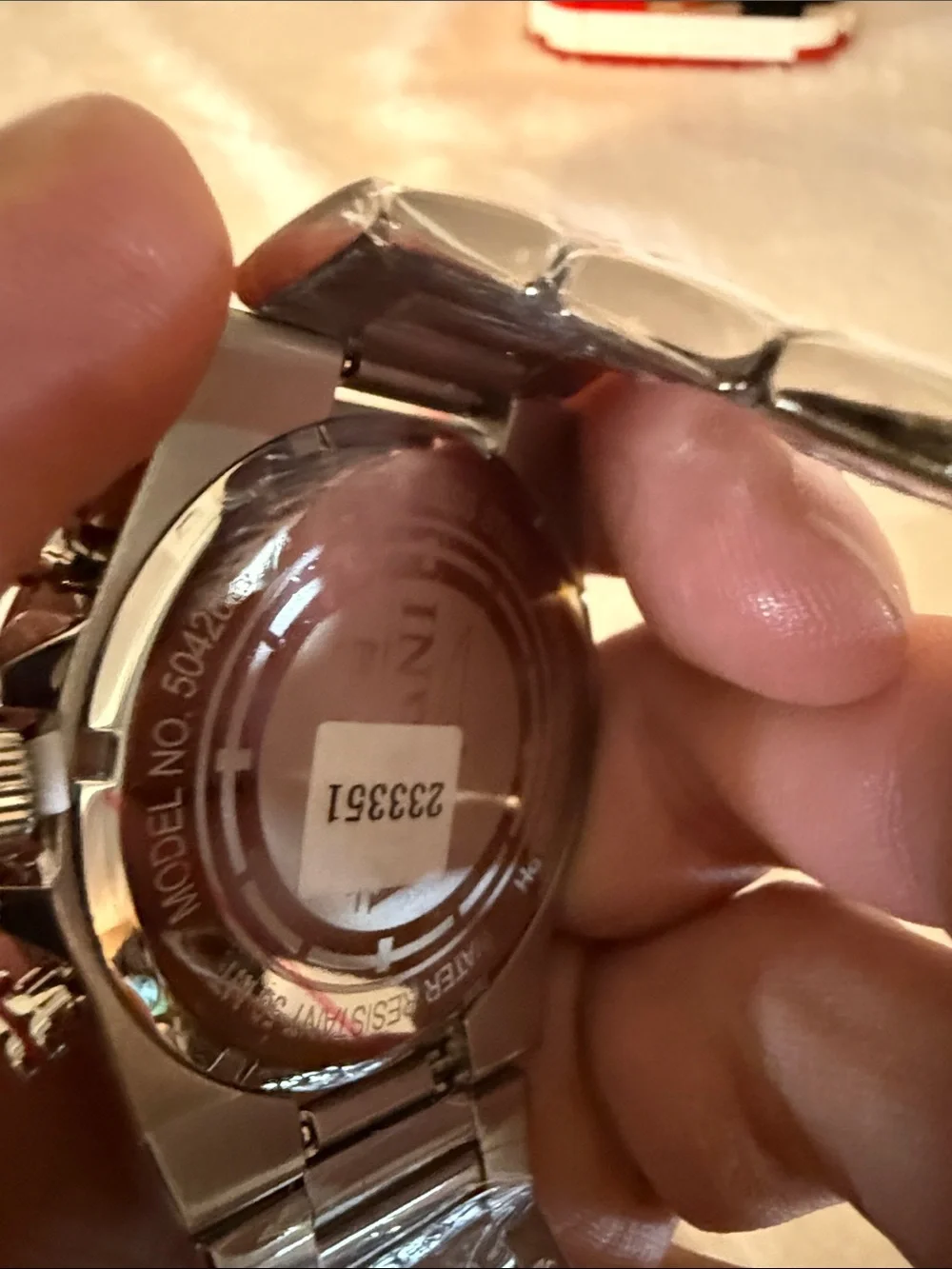 Invicta Red Dial Silver-Tone Chronograph Watch